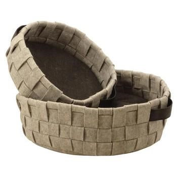 Cuccia per cane in feltro grigio con manici, set di 2, Ø60H18 cm