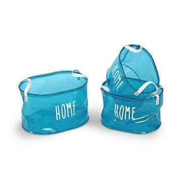 Contenitore ovale in pvc azzurro