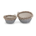 Contenitore vimini tondo pelliccia, Ø54x30/44x25 cm