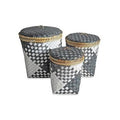Contenitore in bambù bianco e nero