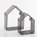 Mensola in metallo a forma di casetta, 20x10H26 cm, set di 2 (kit da 3)