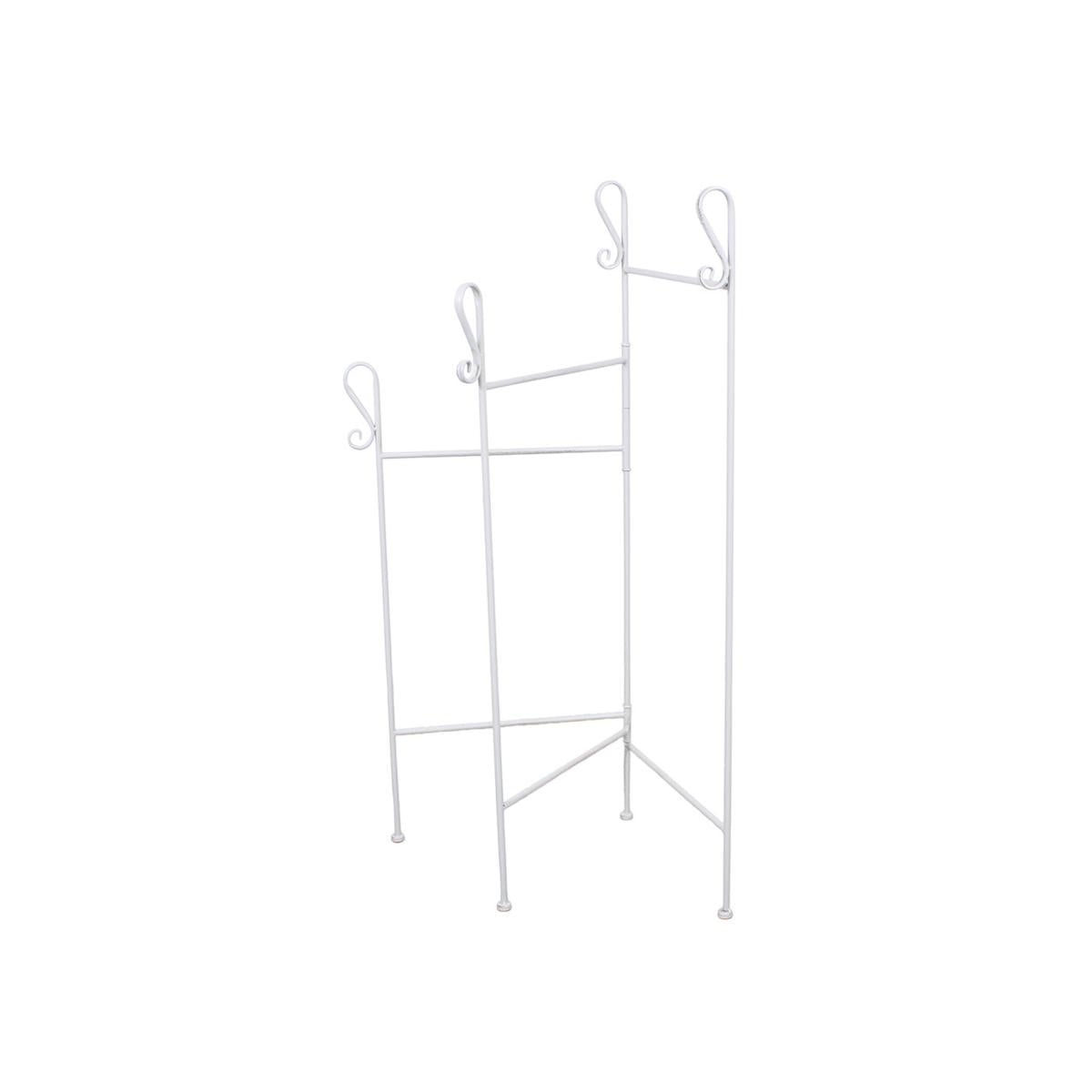 Portasciugamani metallo bianco anticato 3 br, 40x105 cm