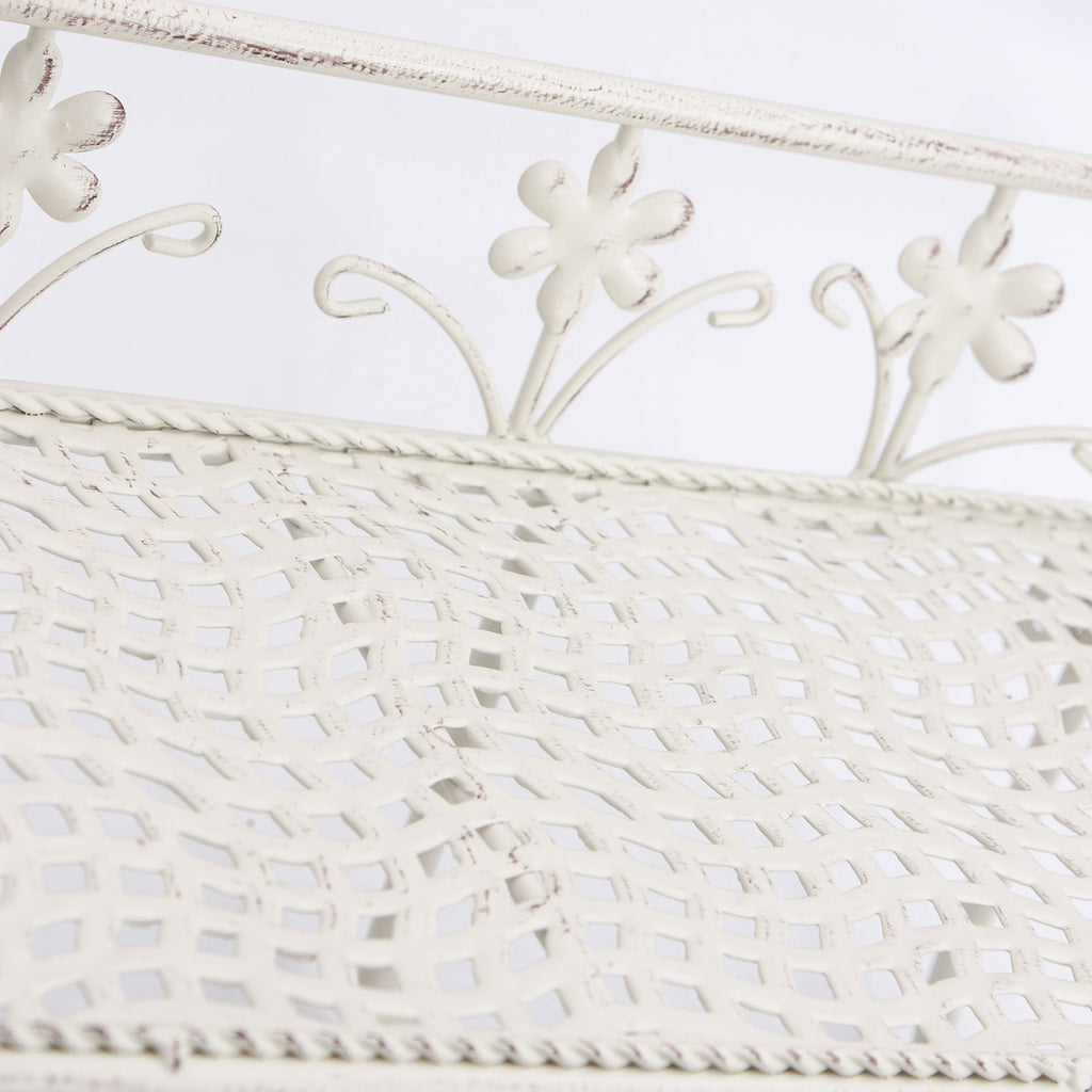 Mensola in metallo avorio, 40x18x23 cm
