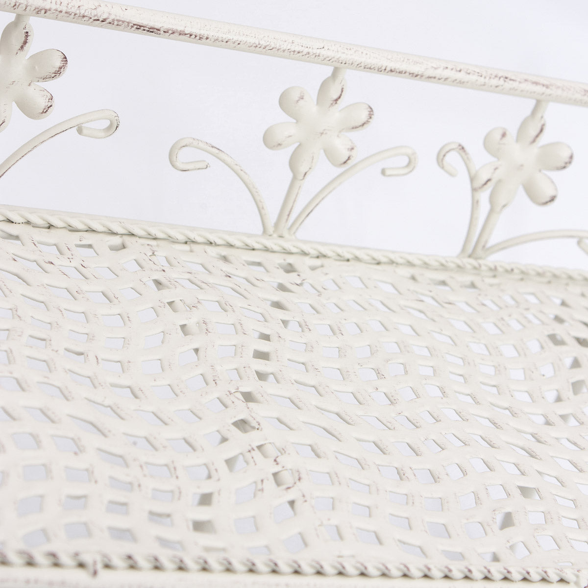 Mensola in metallo avorio, 40x18x23 cm