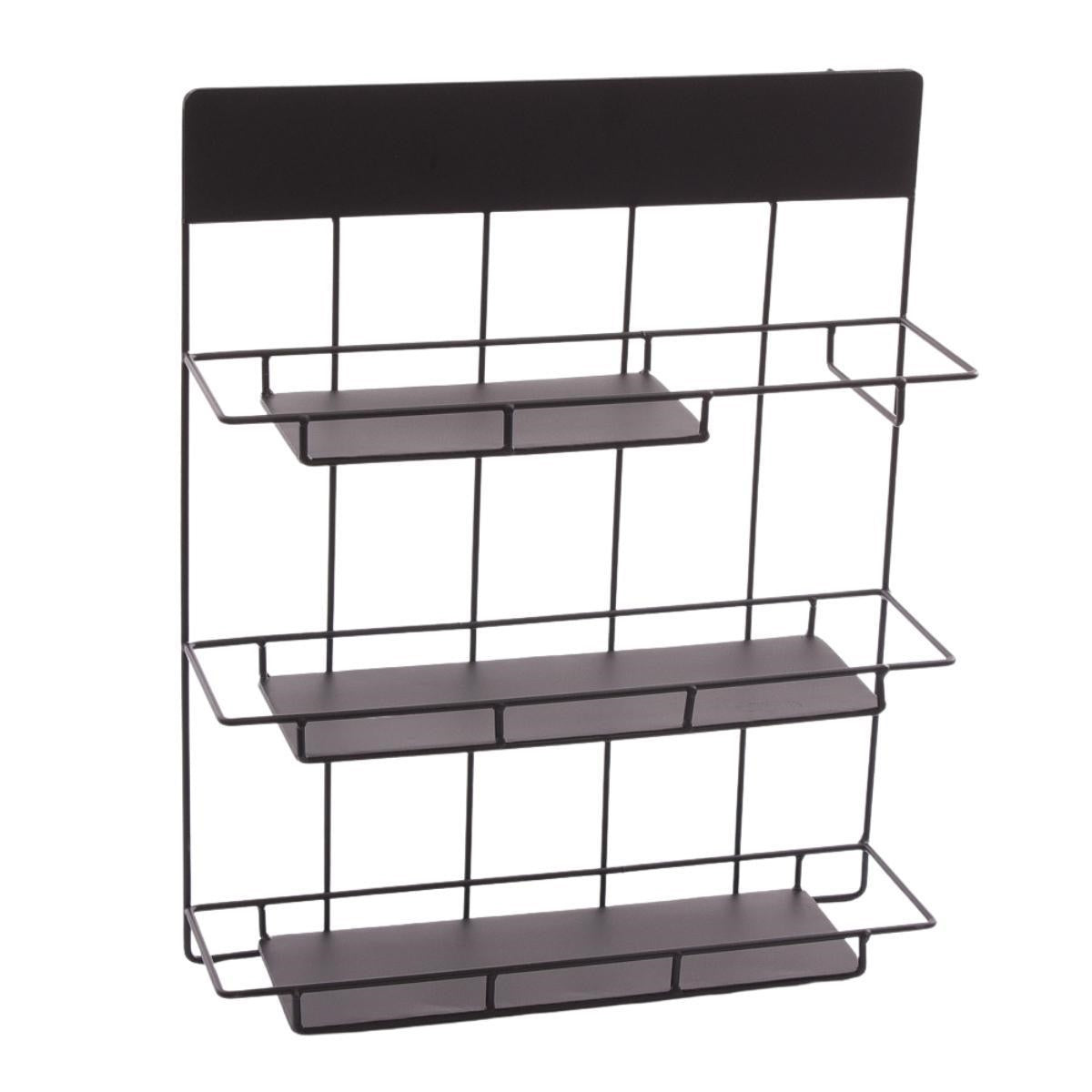 Mensola in metallo nero, 40x11H49 cm