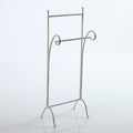 Porta asciugamani da bagno in metallo bianco anticato, 39x22x100 cm