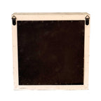 Mensola decorativa in abete e metallo, 32x12x32 cm