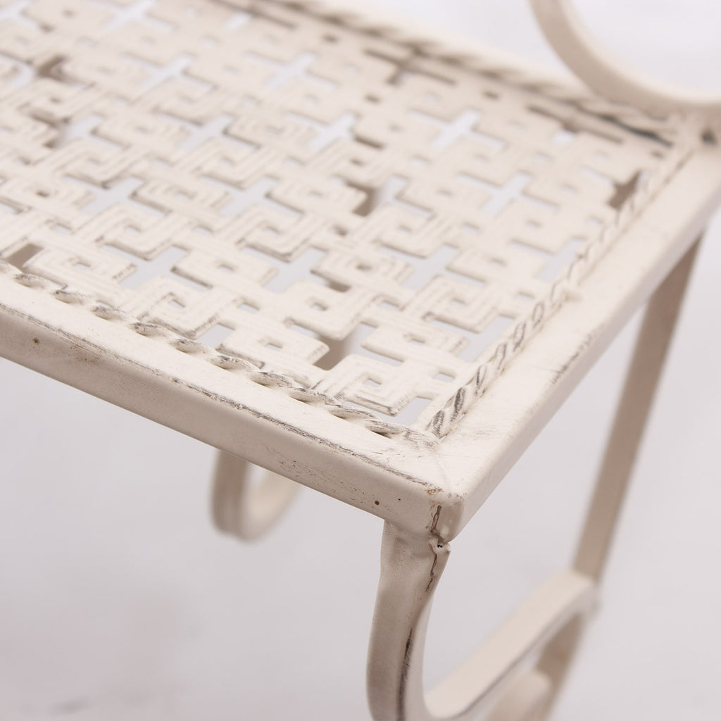 Mensola in metallo bianco con 3 ganci, 37x18x27 cm