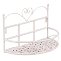 Mensola semirotonda in metallo bianco, 32x17H18,5 cm (kit da 3)