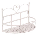 Mensola semirotonda in metallo bianco, 32x17H18,5 cm (kit da 3)