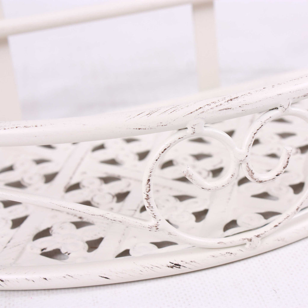 Mensola semirotonda in metallo bianco, 32x17H18,5 cm (kit da 3)