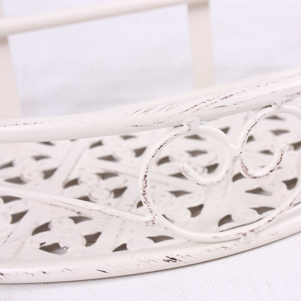 Mensola semirotonda in metallo bianco, 32x17H18,5 cm (kit da 3)