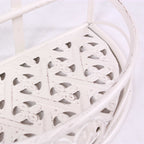 Mensola semirotonda in metallo bianco, 32x17H18,5 cm (kit da 3)