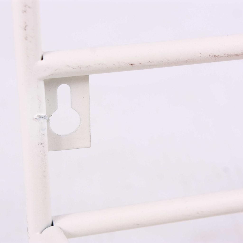 Mensola semirotonda in metallo bianco, 32x17H18,5 cm (kit da 3)