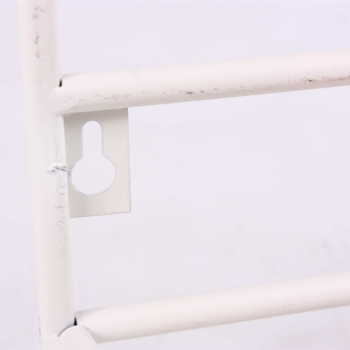 Mensola semirotonda in metallo bianco, 32x17H18,5 cm (kit da 3)