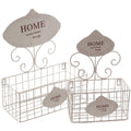 Mensola in metallo bianco, 30x15H37 cm, set di 2