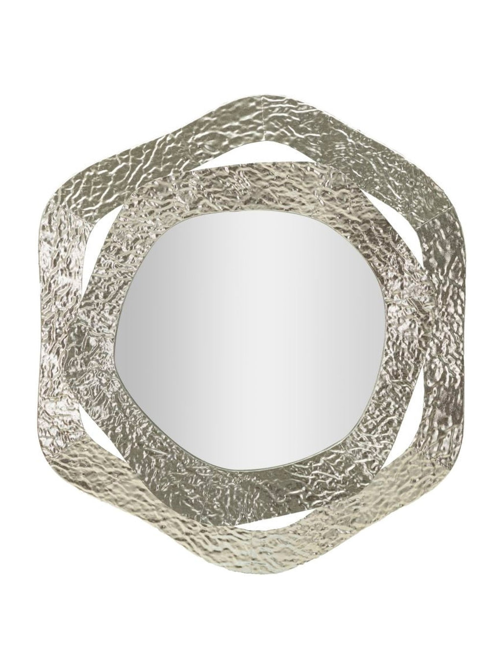 Specchio da parete in metallo argento, 66x6x75 cm – Aury