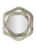 Specchio da parete in metallo argento, 66x6x75 cm – Aury