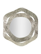 Specchio da parete in metallo argento, 66x6x75 cm – Aury