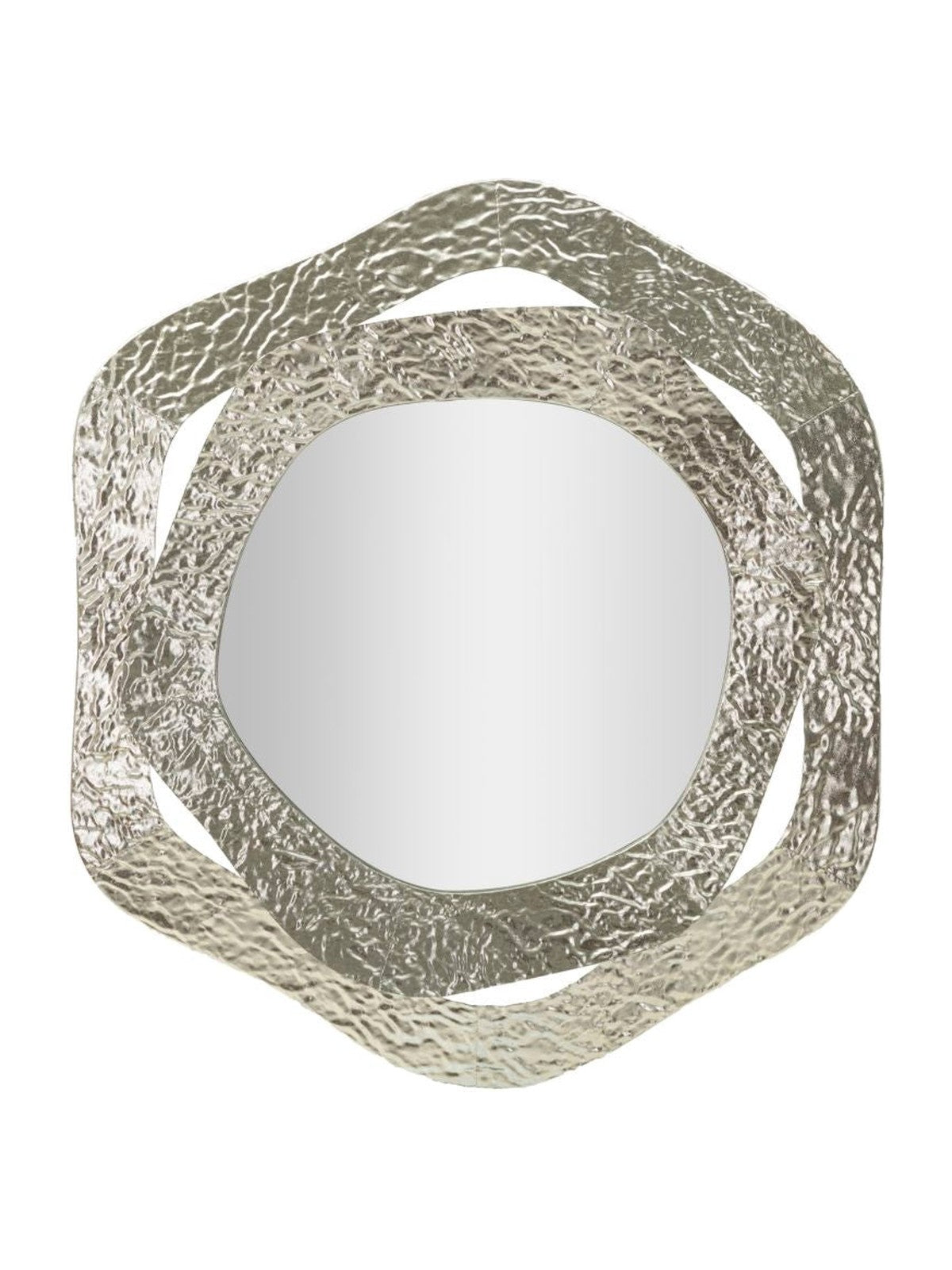 Specchio da parete in metallo argento, 66x6x75 cm – Aury