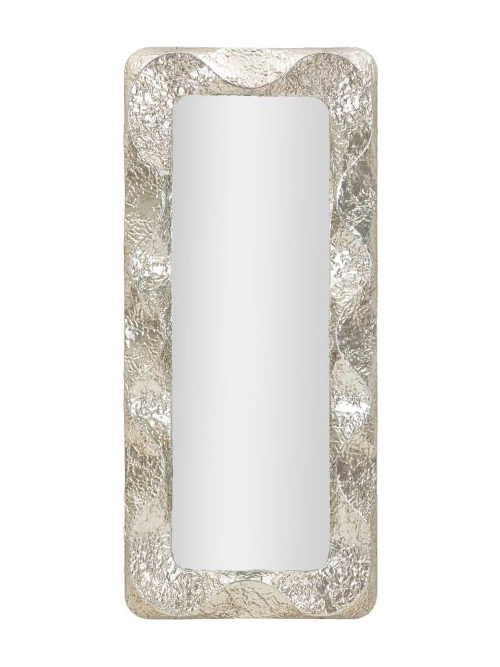 Specchio da parete in metallo argento, 70x6,5x160,5 cm – Argelux Rettangolare