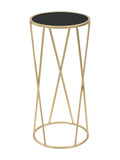 Colonnina portavaso in metallo oro, Ø35x75 cm – Portatelefono Glam Simple