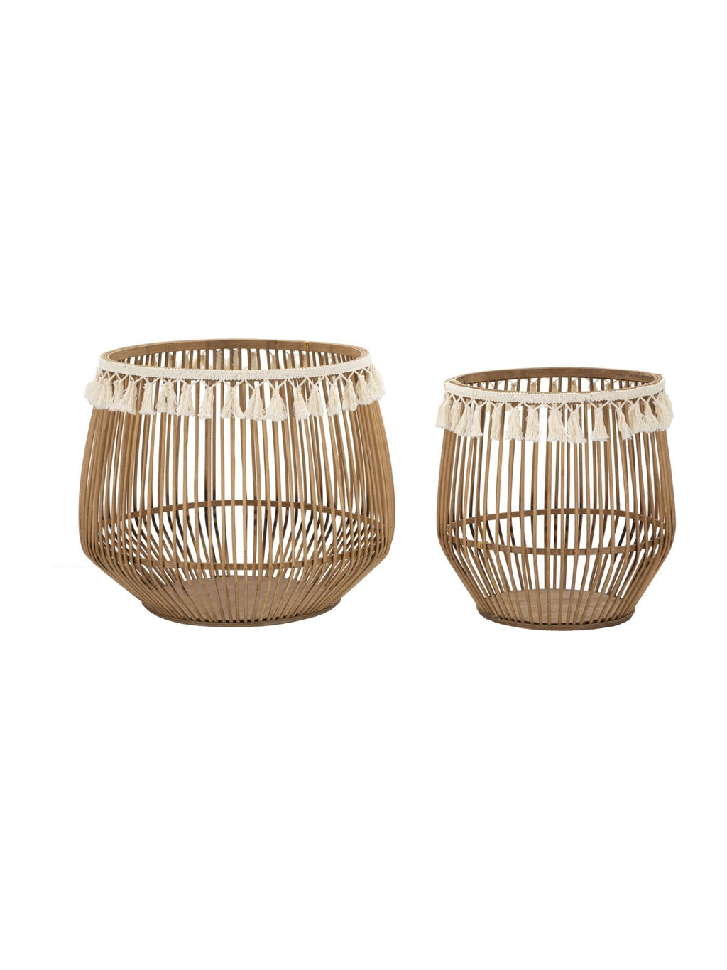 Cesto portaoggetti in fibre naturali marrone, Ø47x39,5-34x36,5 cm – Fuji