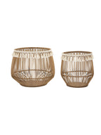 Cesto portaoggetti in fibre naturali marrone, Ø47x39,5-34x36,5 cm – Fuji