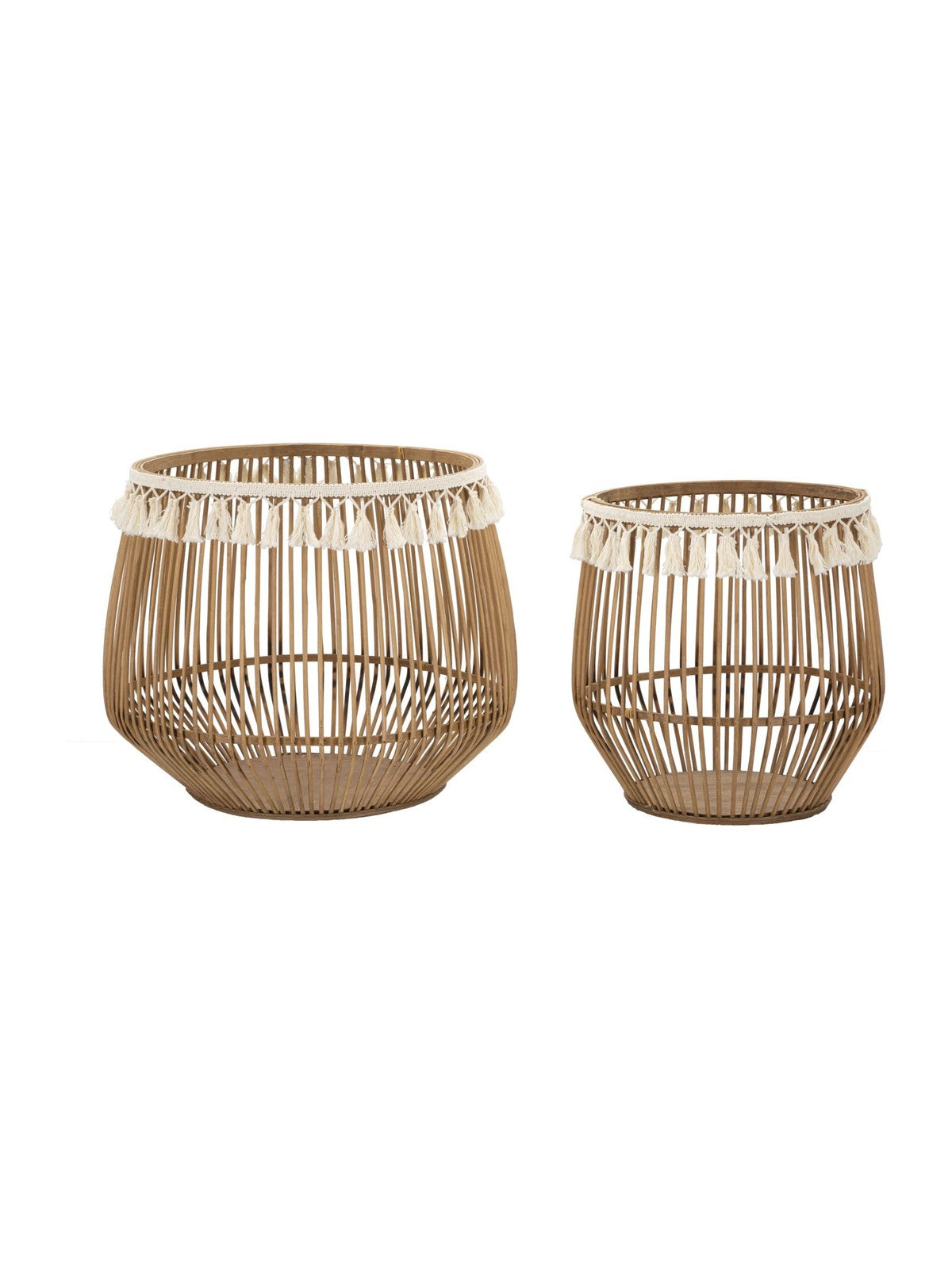 Cesto portaoggetti in fibre naturali marrone, Ø47x39,5-34x36,5 cm – Fuji