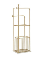 Portasciugamani da terra in metallo oro, 40x30x121 cm – Flish