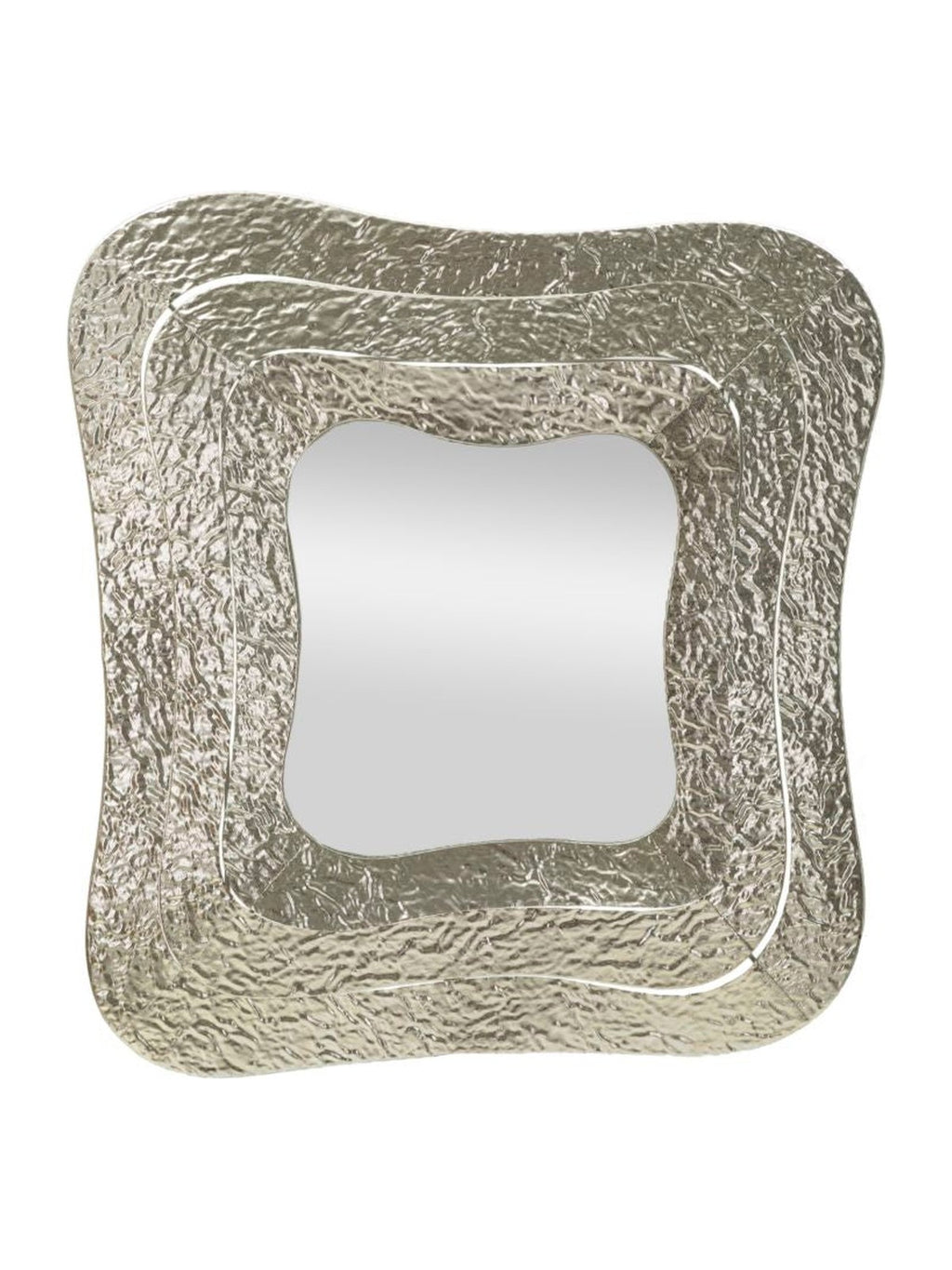 Specchio da parete in metallo argento, 74x7x79 cm – Aury Square
