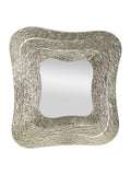 Specchio da parete in metallo argento, 74x7x79 cm – Aury Square