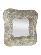 Specchio da parete in metallo argento, 74x7x79 cm – Aury Square