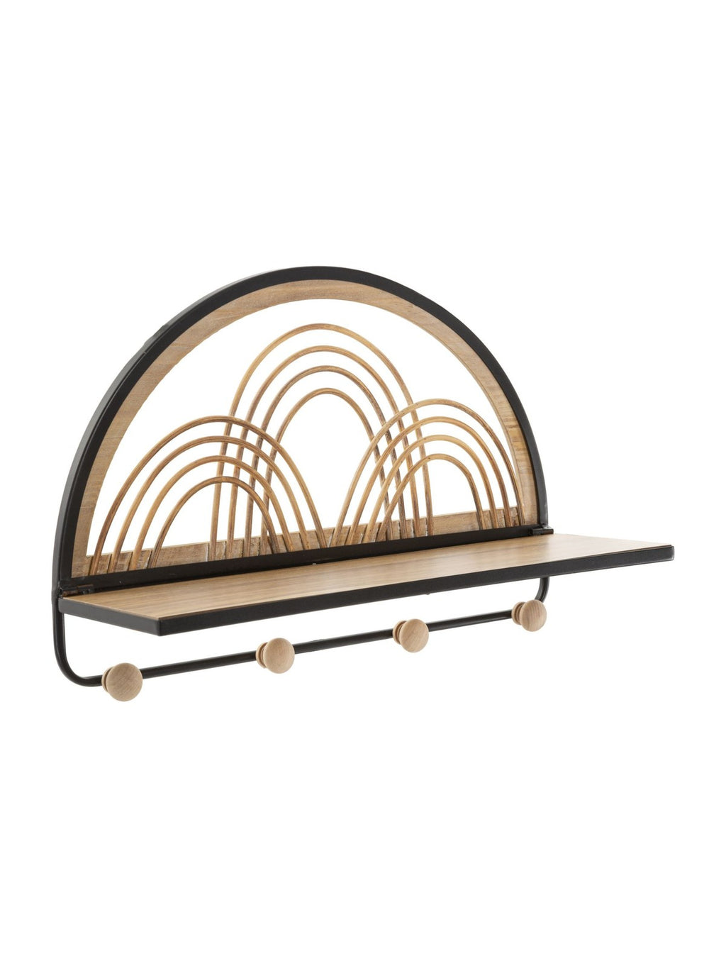 Mensola da parete in metallo nero, 46x15,5x30 cm – Oporto C/app-abiti