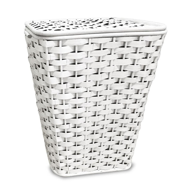 Portabiancheria singolo bambu' bianco, 41x31x54 cm