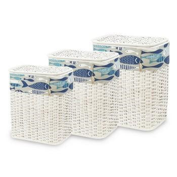 Portabiancheria collezione Beach, set di 3