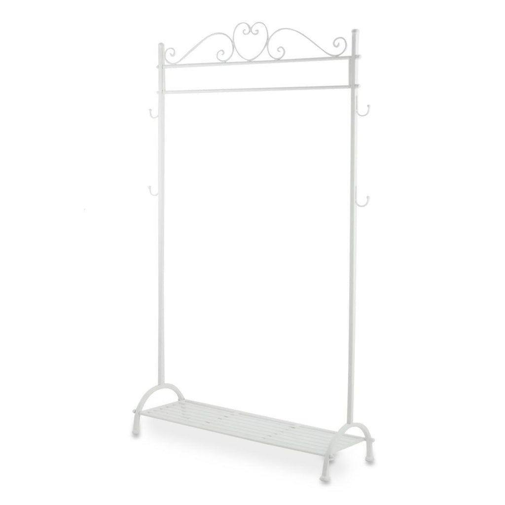 Attaccapanni in ferro bianco anticato, 80x33x162 cm