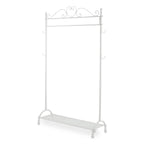 Attaccapanni in ferro bianco anticato, 80x33x162 cm