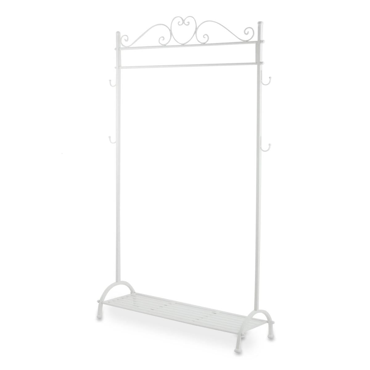 Attaccapanni in ferro bianco anticato, 80x33x162 cm