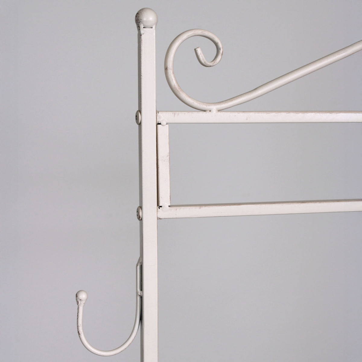Attaccapanni in ferro bianco anticato, 80x33x162 cm