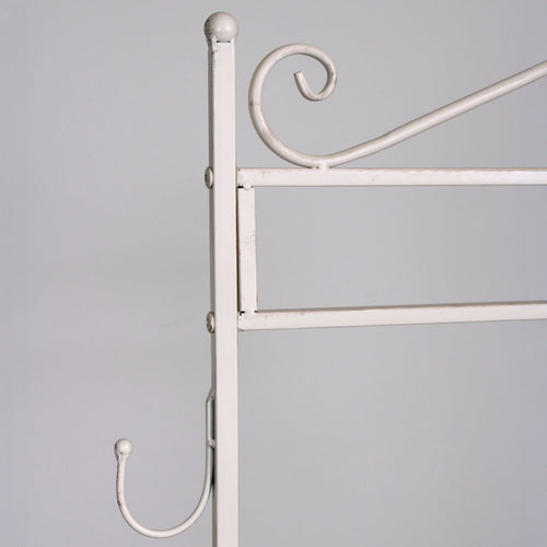 Attaccapanni in ferro bianco anticato, 80x33x162 cm
