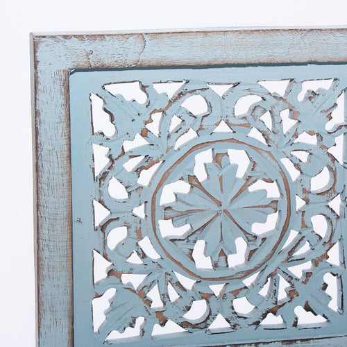 Appendiabiti da parete in legno di mango azzurro, 62x15x30 cm