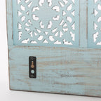 Appendiabiti da parete in legno di mango azzurro, 62x15x30 cm