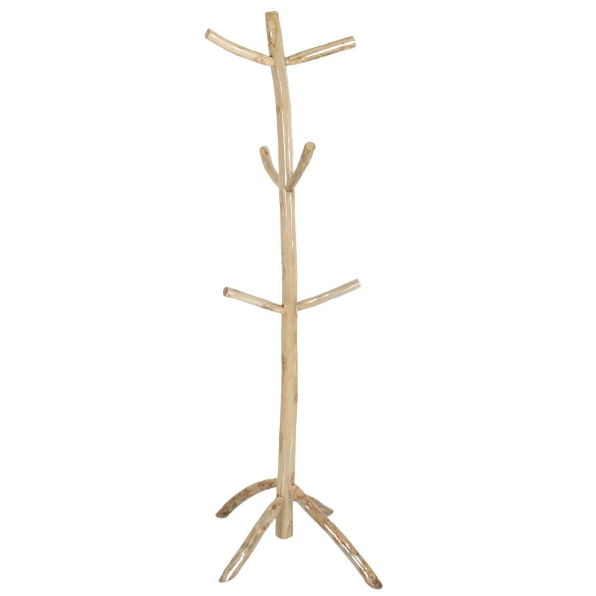 Attaccapanni a stelo in legno naturale a 6 rami, H160 cm