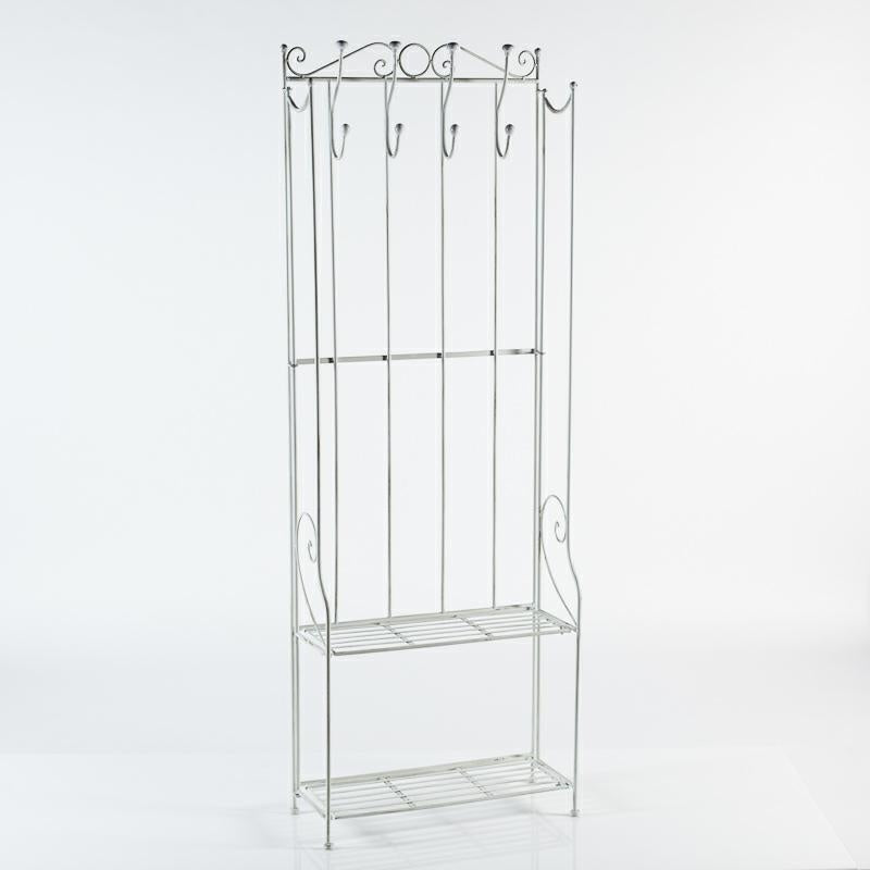 Attaccapanni in metallo bianco, 59x24x167 cm