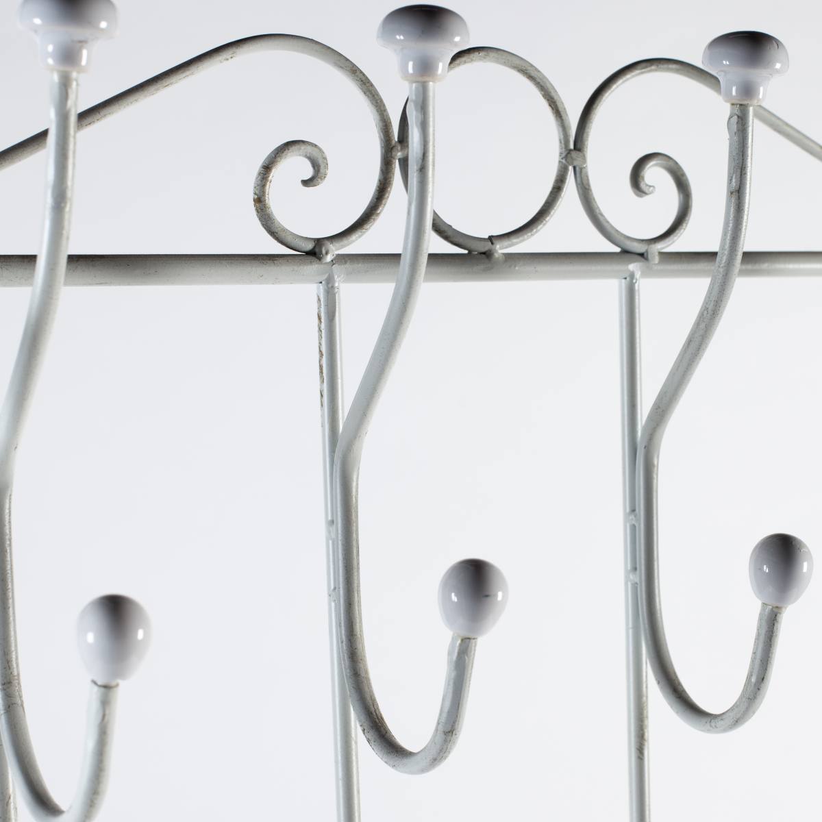 Attaccapanni in metallo bianco, 59x24x167 cm