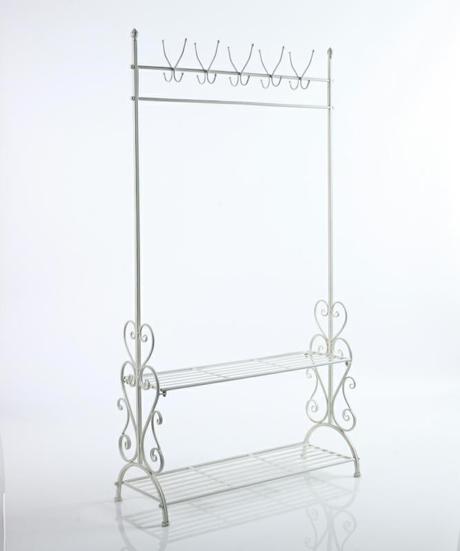 Attaccapanni in metallo bianco, 100x37H183 cm