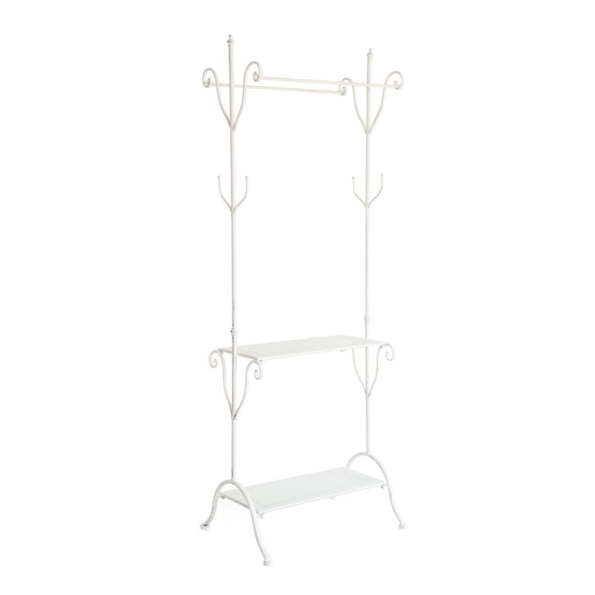 Appendiabiti in metallo bianco, 60x30x174 cm