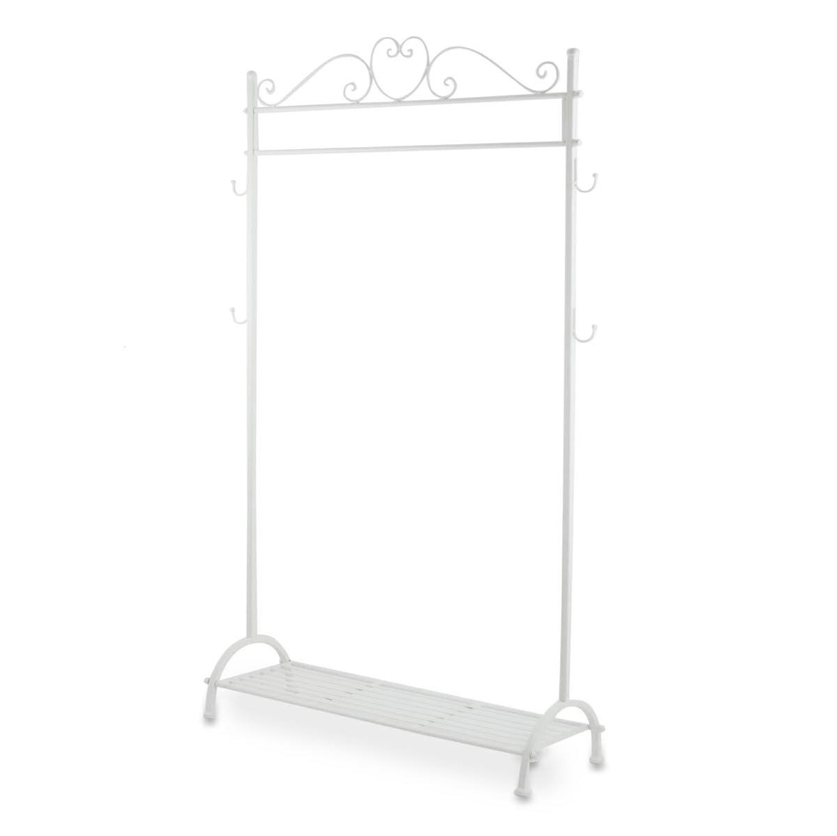 Appendiabiti in metallo bianco, 80x33H162 cm
