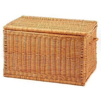 Baule rettangolare in vimini rosso, 90 cm